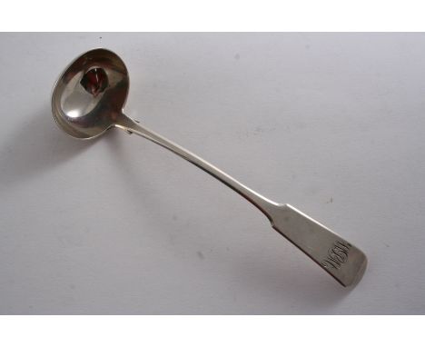A SCOTTISH PROVINCIAL FIDDLE PATTERN TODDY LADLE initialled, by Thomas Stewart, Elgin (TS, ELN) c.1820;  6.75"  (17.4 cms) lo