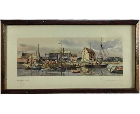 Carriage print from a watercolour by Jack Marriott - Woodbridge Suffolk, 15cm x 41cm in original glazed frame