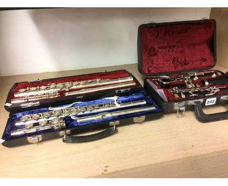 Two Yamaha flutes and a Yamaha clarinet