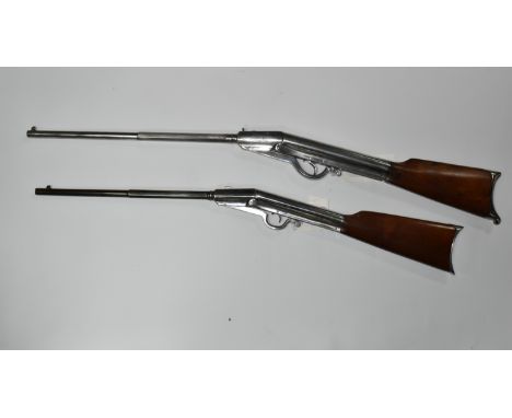 TWO VINTAGE GEM STYLE .22 BREAK BARREL AIR RIFLES, one bears serial number 10706 on the hinge in the break, overall length 87
