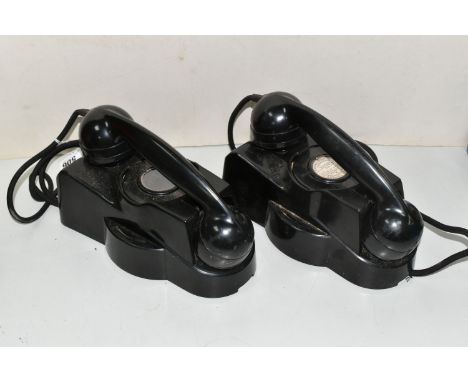 TWO VINTAGE GEC MURAPHONES TELEPHONES, of Bakelite construction, both telephones are designed without rotary dials, model num