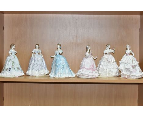 SIX ROYAL WORCESTER LIMITED EDITION FIGURINES, inspired by the romance of the Victorian era comprising The Masquerade Begins 