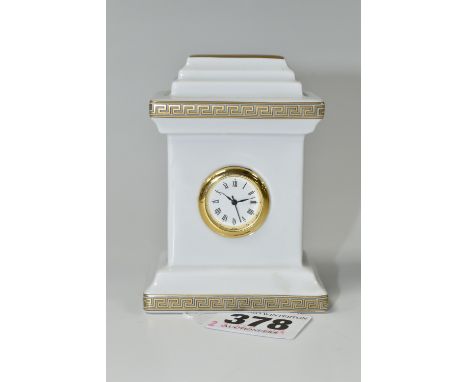 A ROSENTHAL VERSACE TREASURY GORGONA MINI CLOCK, height 8.5cm (1) (Condition Report: the clock does not appear to work)