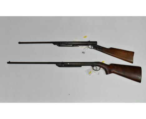 TWO VINTAGE DIANA .177 BREAK BARREL AIR RFILES, one a Model 27, pre-war, no visible serial number, overall length 998cm and a