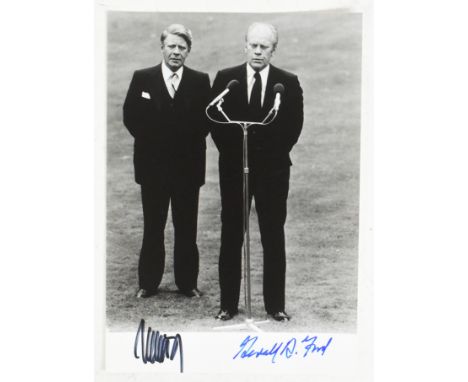 History / Politics - President Gerald R. Ford (1913-2006) and German Chancellor Helmut Schmidt (1918-2015) - dual autographed