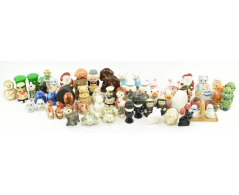 A collection of vintage 20th century ceramic collectable salt and pepper shakers &amp; cruet sets. The lot including various 