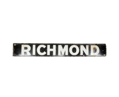 Railwayana - an original early to mid 20th century double sided black and white enamel railway sign from an electric LMS loco