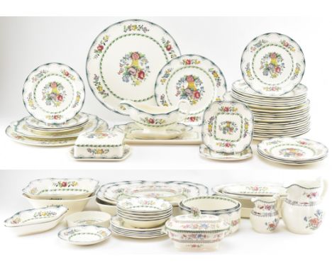Spode - Avondale - a large 20th century 127 piece part dinner and tea service. Each decorated with green rim, cream ground an