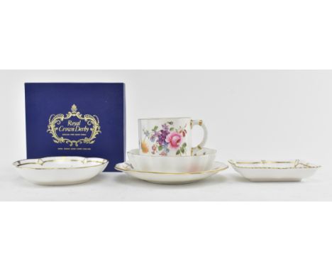 Royal Crown Derby - Derby Posies - a collection of vintage fine bone china porcelain items. Comprising a teacup and saucer tr