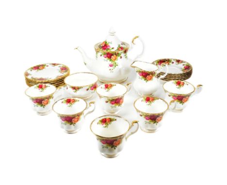 Royal Albert Old Country Roses - a Royal Albert tea service in the Old Country Roses pattern, comprising six cups and saucers