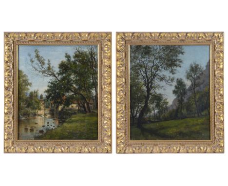 Louis Vagnat (French, 1841-1886) 'Vues de Sassenage'oils on canvas, both signed by artist and dated 1885 bottom left and righ