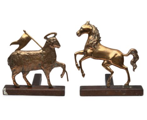 Two polished bronze regimental insignia late 19th / early 20th century first for the Queen's Royal Regiment (West Surrey) sec