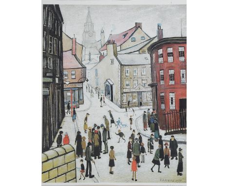 L. S. Lowry RBA RA (British, 1887-1976) 'Berwick upon Tweed 1938'an offset lithograph in colours, from and edition of 650 sig