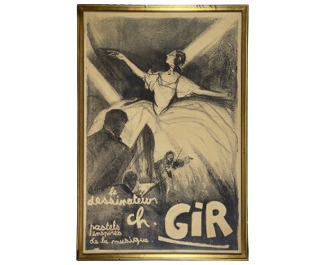 After Charles Gir (French, 1883-1941) 'Le Dessinateur' An early 20th Century Vintage French Ballet Poster charcoal and pastel
