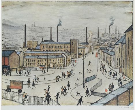 L. S. Lowry RBA RA (British, 1887-1976) 'Huddersfield, 1965'an offset lithograph in colours, from an edition of 850, signed i