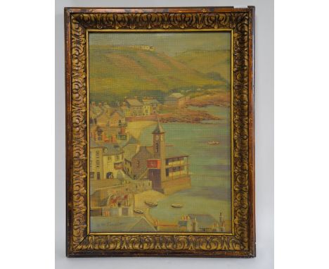 20th Century seascape, signed indistinctly, oil on board, 59 x 40 cm .    