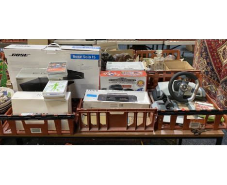 LARGE QTY OF BOXED CONSOLES GAMES &amp; ACCESSORIES WITH A BOSE SOLO 15 SPEAKER