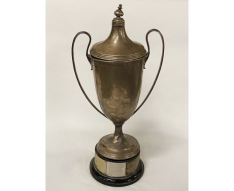 H/M SILVER TROPHY WITH BASE A/F - 60OZS APPROX