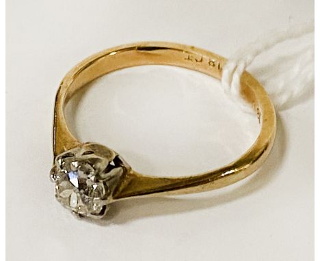 18CT YELLOW GOLD DIAMOND RING 0.51 CARAT APPROX SIZE M