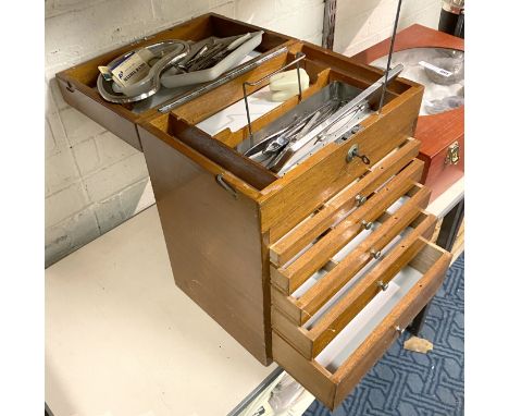 VINTAGE DENTISTRY CABINET INCLUDING TOOLS