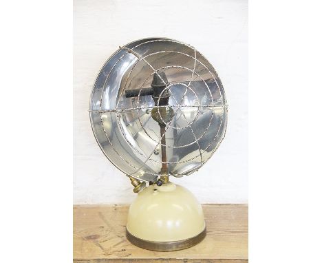 A vintage paraffin tilly type heater, of retro style with circular upper section, on domed reservoir base, 44cm