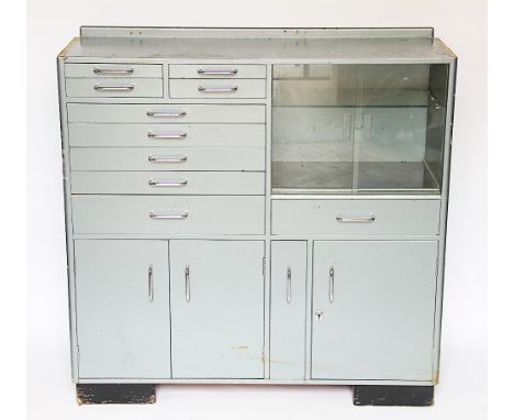 'The Martian' a vintage cabinet by The Premier Cabinet Co, comprising four short drawers and six long, each with perspex line