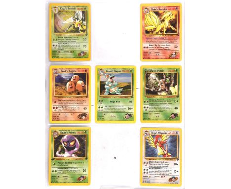 Pokemon TCG. Gym Challenge Part Complete set 48 out of 132 cards present. Includes one holo, Koga's Beedrill and one first ed