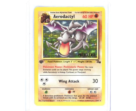 Pokemon TCG. Aerodactyl Fossil 1st Edition Prerelease promo 1. This item is from the collection of the former Managing Direct