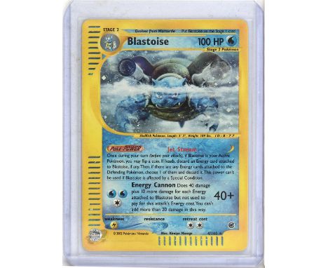 Pokemon TCG. Blastoise Expedition regular holo 4/165. Condition Report:  Light play - card has a small crease but otherwise i
