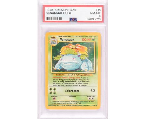 Pokemon TCG. Venusaur Base Set 15/102, graded PSA 8. This item is from the collection of the former Managing Director of Wiza