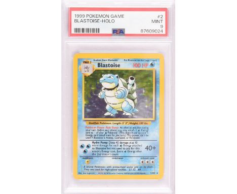 Pokemon TCG. Blastoise Base Set holo 2/102 graded PSA 9. This item is from the collection of the former Managing Director of 