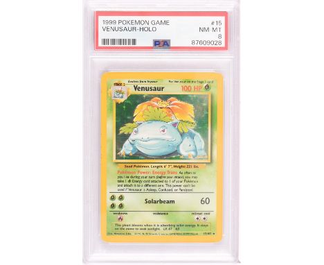 Pokemon TCG. Venusaur Base Set 15/102, graded PSA 8. This item is from the collection of the former Managing Director of Wiza