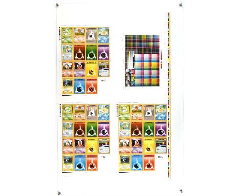 Pokemon TCG. Pokemon Base Set Print Test Setup Sheet. This is an extremely rare uncut Pokemon Sheet and the first known of it