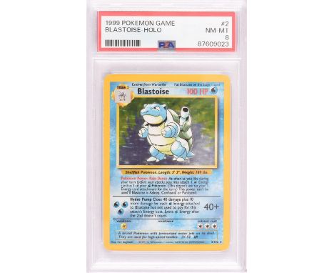 Pokemon TCG. Blastoise Base Set holo 2/102 graded PSA 8. This item is from the collection of the former Managing Director of 