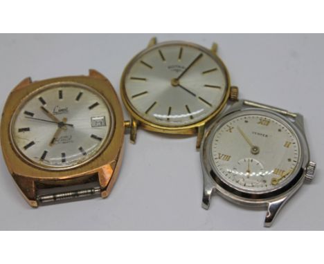 A group of three vintage wristwatches comprising a Limit, a Rotary and a Vertex as found  