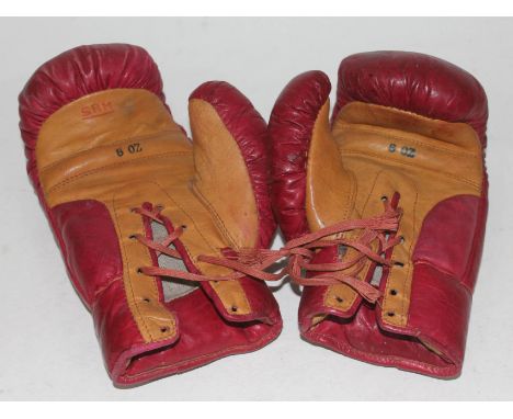 A pair of vintage boxing gloves.  