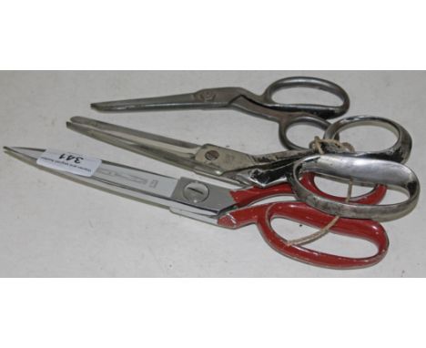 A group of three pinking shears by Barnes &amp; Lang, Wilkinson &amp; Taylor, Sheffield.  