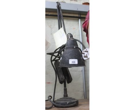 An industrial adjustable bench light  