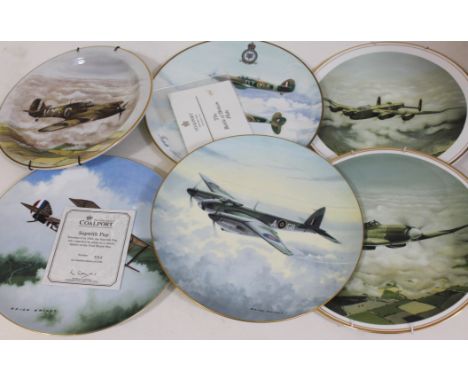 A collection of six large RAF commemorative plates including a limited edition 40th anniversary Battle of Britain Hurricane a
