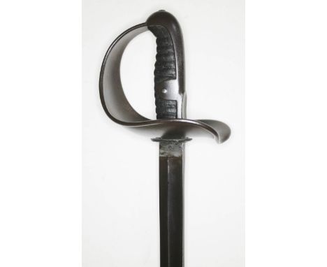 A troopers sword, the blade stamped 'GEB R. WEYERSBERG SOLINGEN', blade length 87cm.  