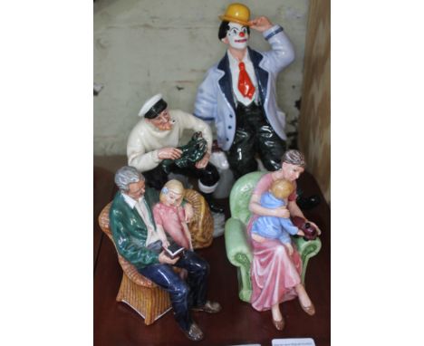 A tray of four Royal Doulton figures comprising When I was Young, Grandpa's Story, Slapdash and The Lobster Man  All figures 