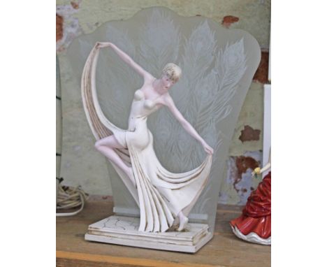 An Art Deco style lamp, height 42cm.  