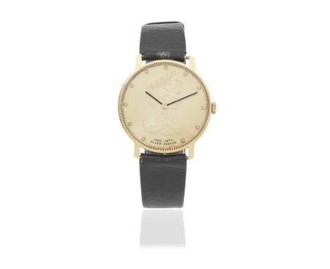 Mappin &amp; Webb. An 18K gold manual wind wristwatch commemorating the silver Jubilee of Queen Elizabeth IIDate: 1977Movemen