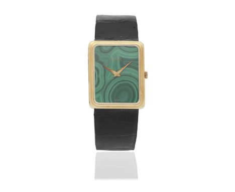 Piaget. An 18K gold manual wind wristwatch with malachite dialReference: 9297Date: Circa 1970Movement: 18-jewel Cal.9P1 manua