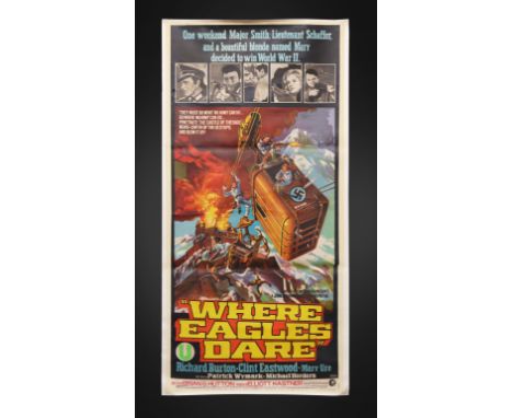 WHERE EAGLES DARE (1968) - David Frangioni Collection: Indian Three-Sheet - Linen-Backed, 1968Bidding for this lot will end o