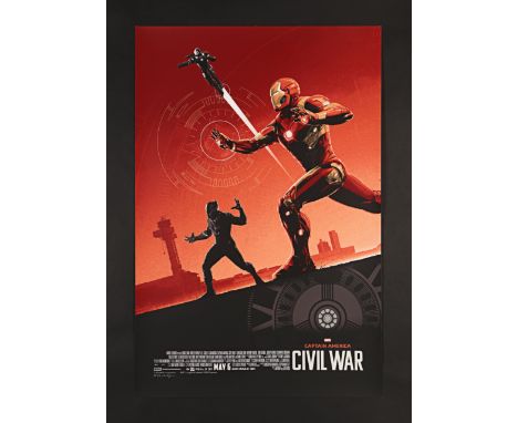 CAPTAIN AMERICA: CIVIL WAR (2016) - Set of Three Matching Hand-Numbered and Signed Limited Edition Artist Proof Prints by Mat