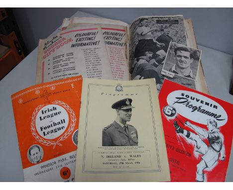 1953-4 Programmes in Belfast - Peter Doherty's Selection v. Glasgow Celtic, Irish League v. Football League,. Air Training Co