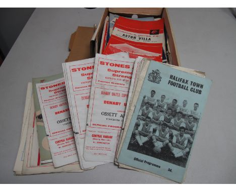 56-7 Gillingham v. Bournmouth (Grubby) Aston Villa v. Tottenham, many other programmes Yorkshire clubs well represented, many