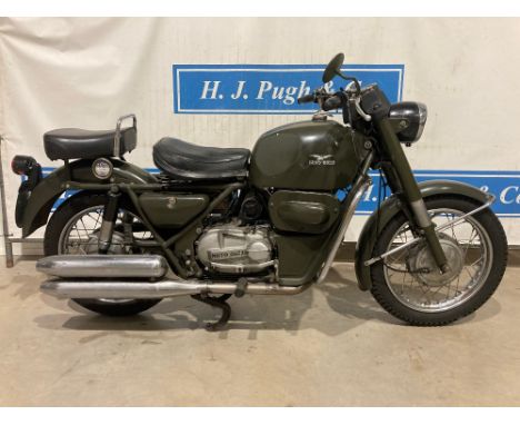 Moto Guzzi N/Falcone motorcycle. 1972. 500cc. Frame no. NF72EGDGM63570M. Engine no. A11600.  Reg. MBD 435K. V5 c/w workshop m
