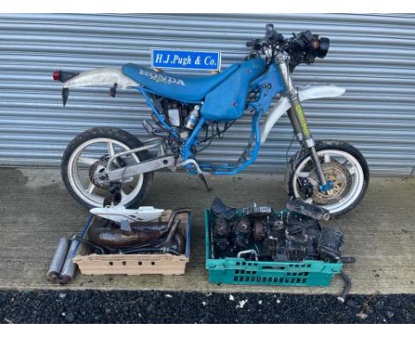 Super-Moto with Honda CR500 frame . Kawasaki Wheels .Yamaha YPVS 250 engine in box. Registration number Q478 GVR  Comes with 